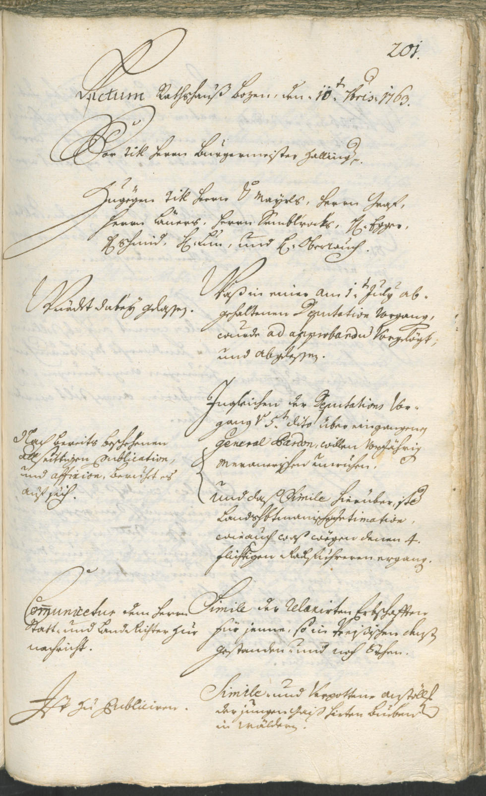 Civic Archives of Bozen-Bolzano - BOhisto Ratsprotokoll 1762/65 