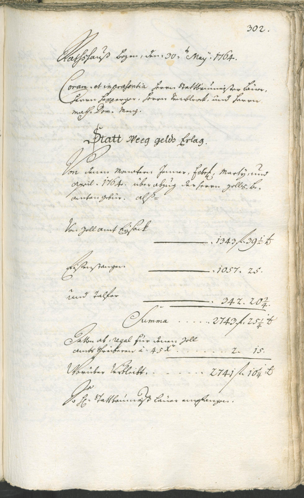 Stadtarchiv Bozen - BOhisto Ratsprotokoll 1762/65 