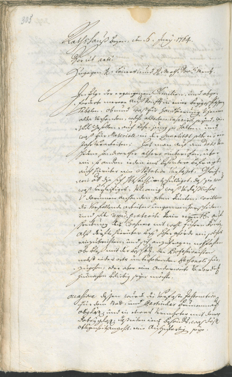 Stadtarchiv Bozen - BOhisto Ratsprotokoll 1762/65 