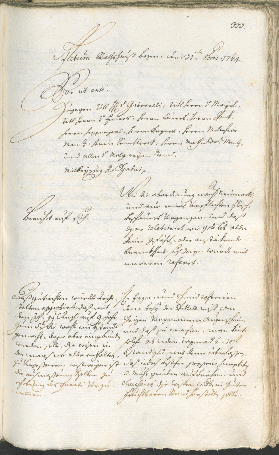 Stadtarchiv Bozen - BOhisto Ratsprotokoll 1762/65 
