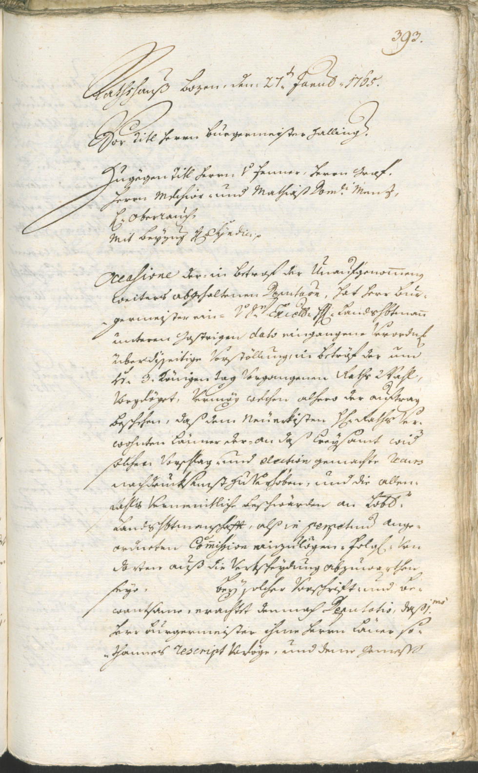 Stadtarchiv Bozen - BOhisto Ratsprotokoll 1762/65 