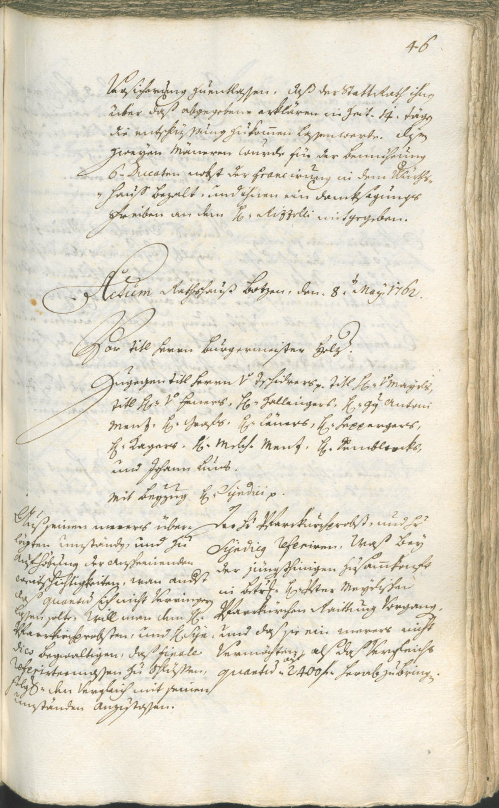 Stadtarchiv Bozen - BOhisto Ratsprotokoll 1762/65 