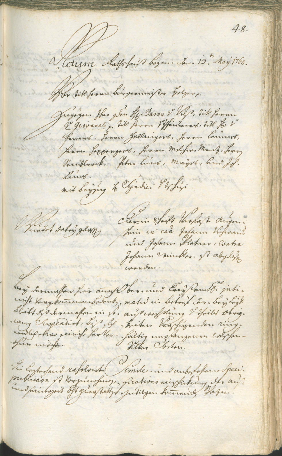 Stadtarchiv Bozen - BOhisto Ratsprotokoll 1762/65 