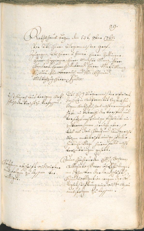 Civic Archives of Bozen-Bolzano - BOhisto Ratsprotokoll 1765/68 