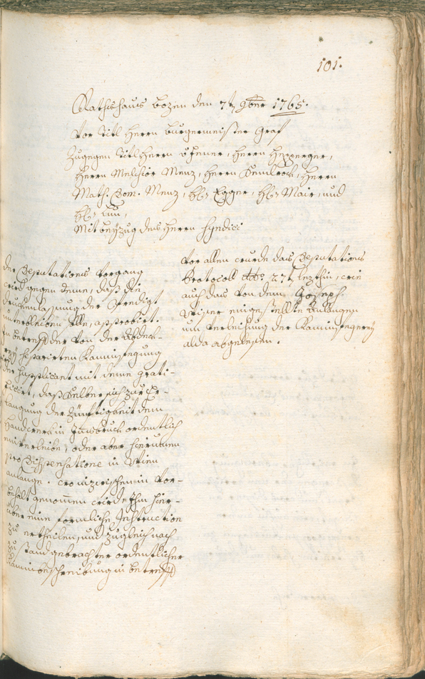 Stadtarchiv Bozen - BOhisto Ratsprotokoll 1765/68 