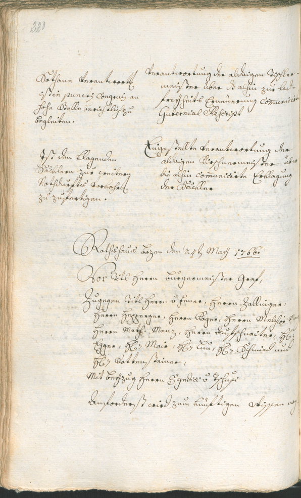 Stadtarchiv Bozen - BOhisto Ratsprotokoll 1765/68 