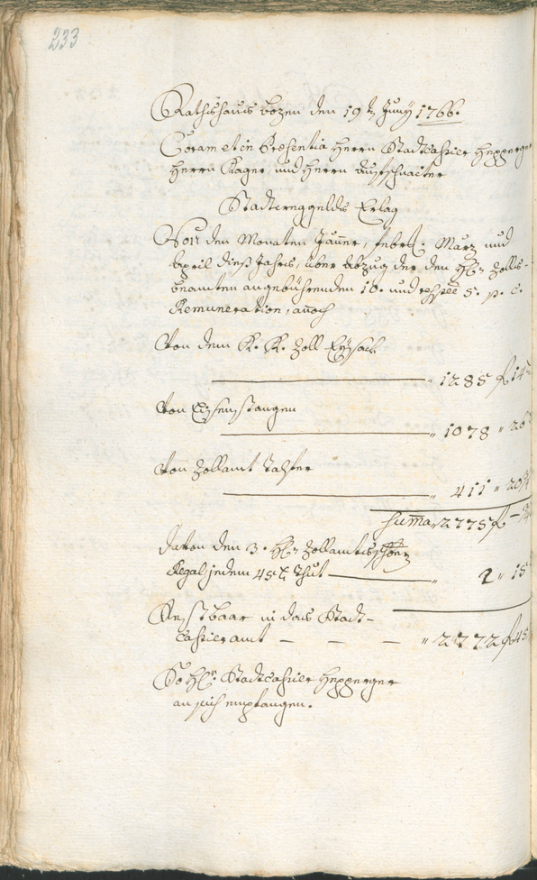 Stadtarchiv Bozen - BOhisto Ratsprotokoll 1765/68 