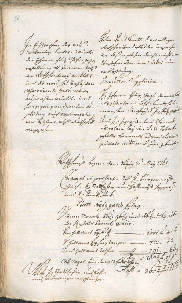 Stadtarchiv Bozen - BOhisto Ratsprotokoll 1765/68 