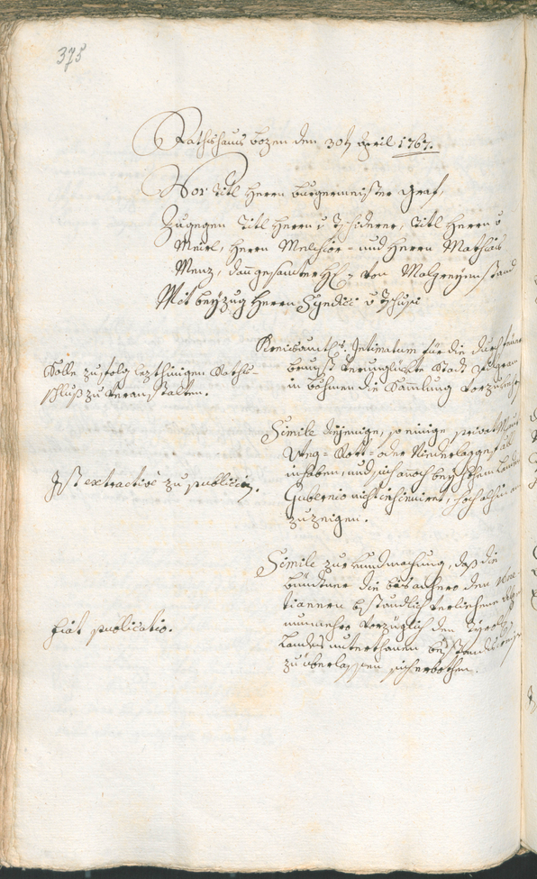 Stadtarchiv Bozen - BOhisto Ratsprotokoll 1765/68 