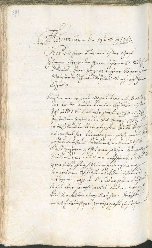 Archivio Storico della Città di Bolzano - BOhisto protocollo consiliare 1765/68 