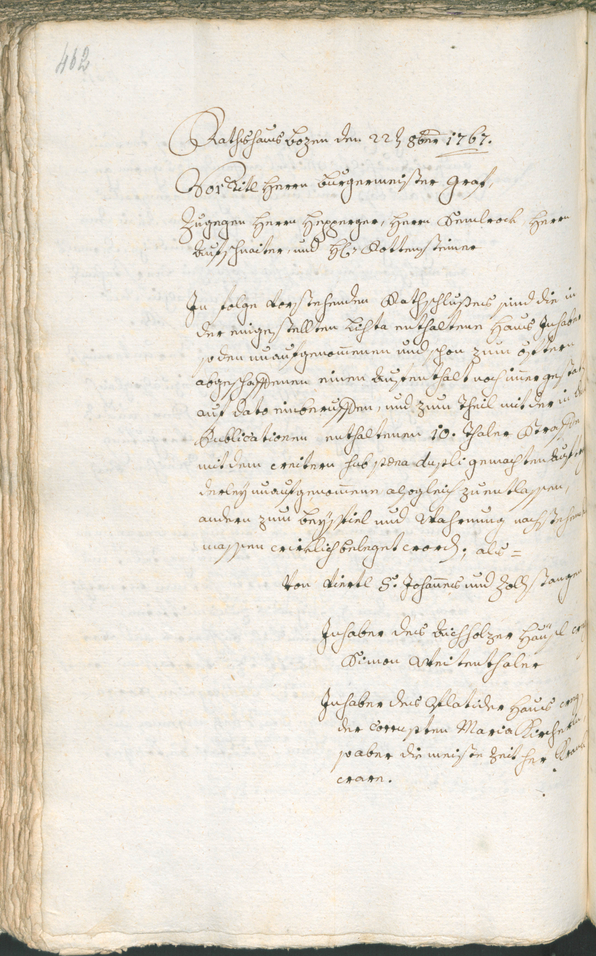 Stadtarchiv Bozen - BOhisto Ratsprotokoll 1765/68 