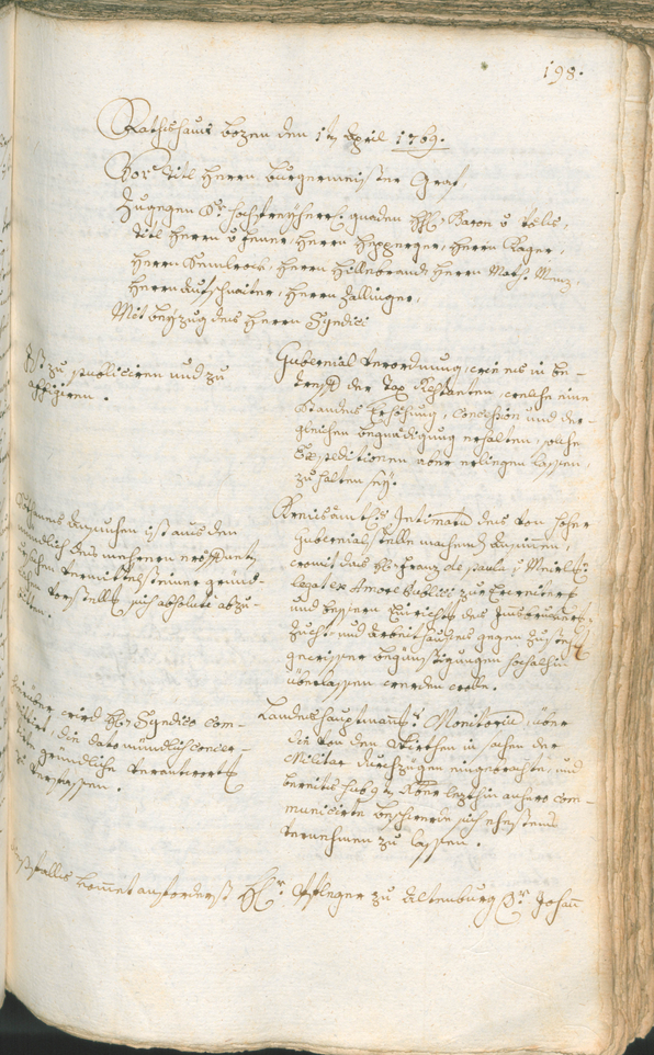 Civic Archives of Bozen-Bolzano - BOhisto Ratsprotokoll 1768/71 