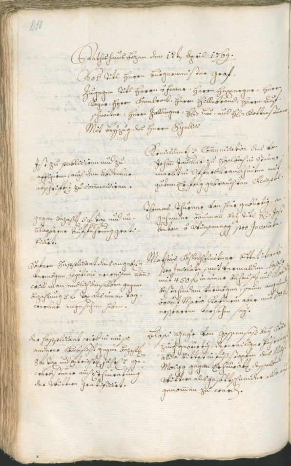 Civic Archives of Bozen-Bolzano - BOhisto Ratsprotokoll 1768/71 