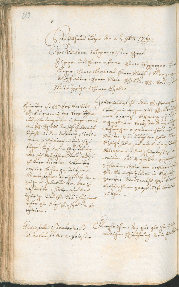 Stadtarchiv Bozen - BOhisto Ratsprotokoll 1768/71 