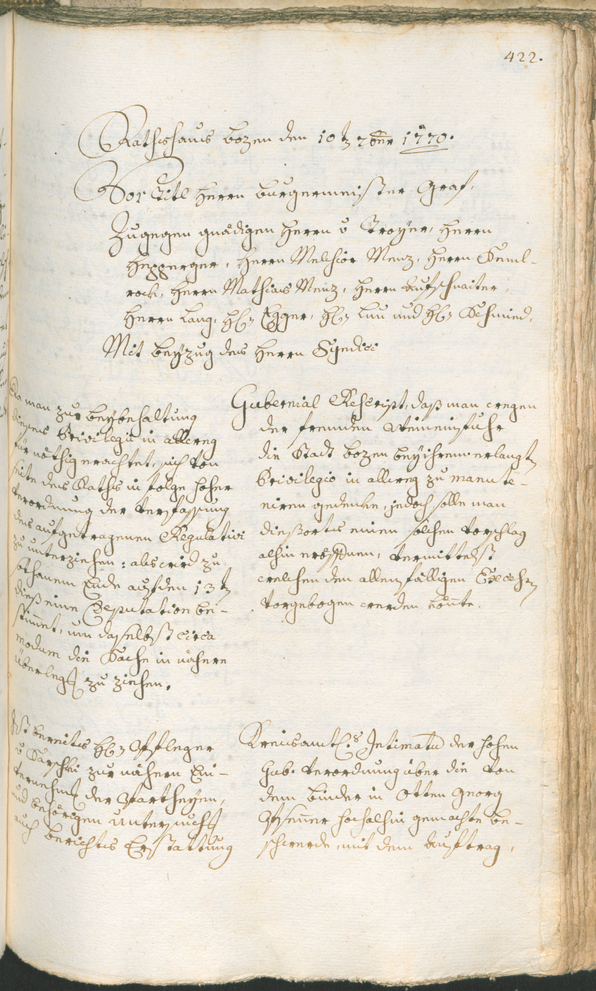 Civic Archives of Bozen-Bolzano - BOhisto Ratsprotokoll 1768/71 