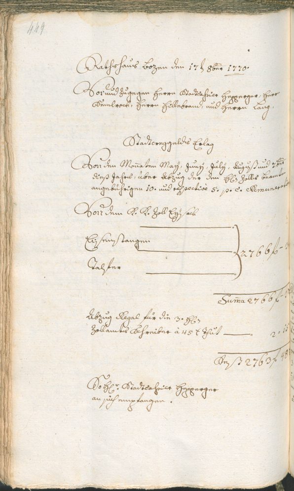 Civic Archives of Bozen-Bolzano - BOhisto Ratsprotokoll 1768/71 