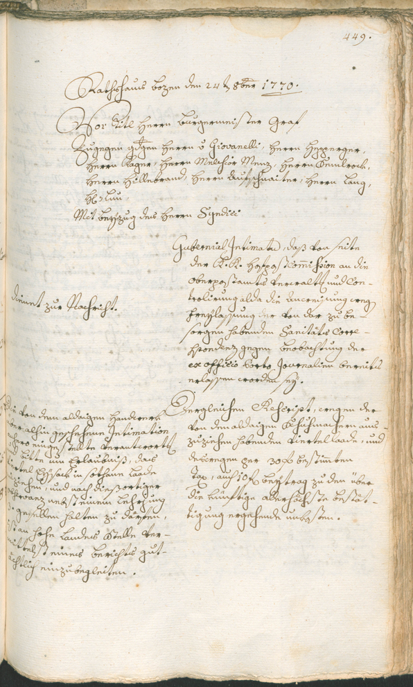 Civic Archives of Bozen-Bolzano - BOhisto Ratsprotokoll 1768/71 