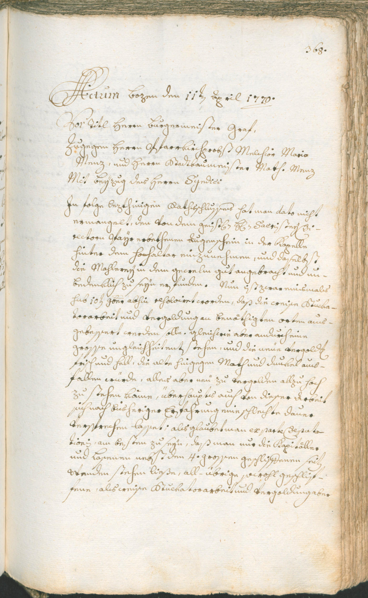 Civic Archives of Bozen-Bolzano - BOhisto Ratsprotokoll 1768/71 