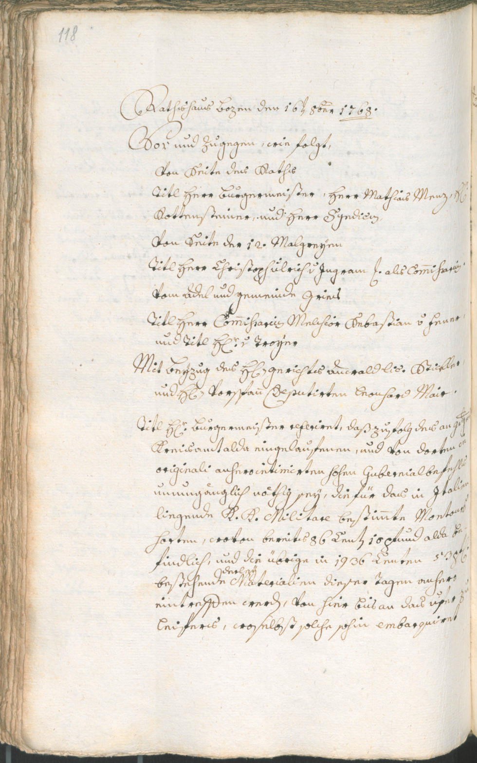 Archivio Storico della Città di Bolzano - BOhisto protocollo consiliare 1768/71 