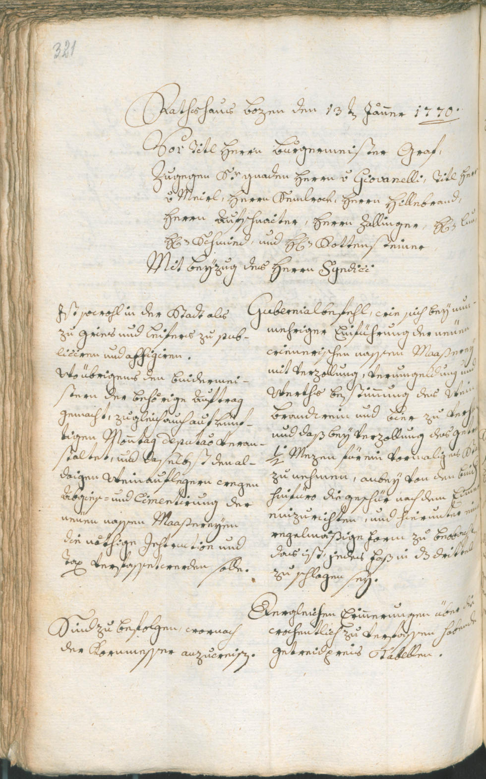 Archivio Storico della Città di Bolzano - BOhisto protocollo consiliare 1768/71 