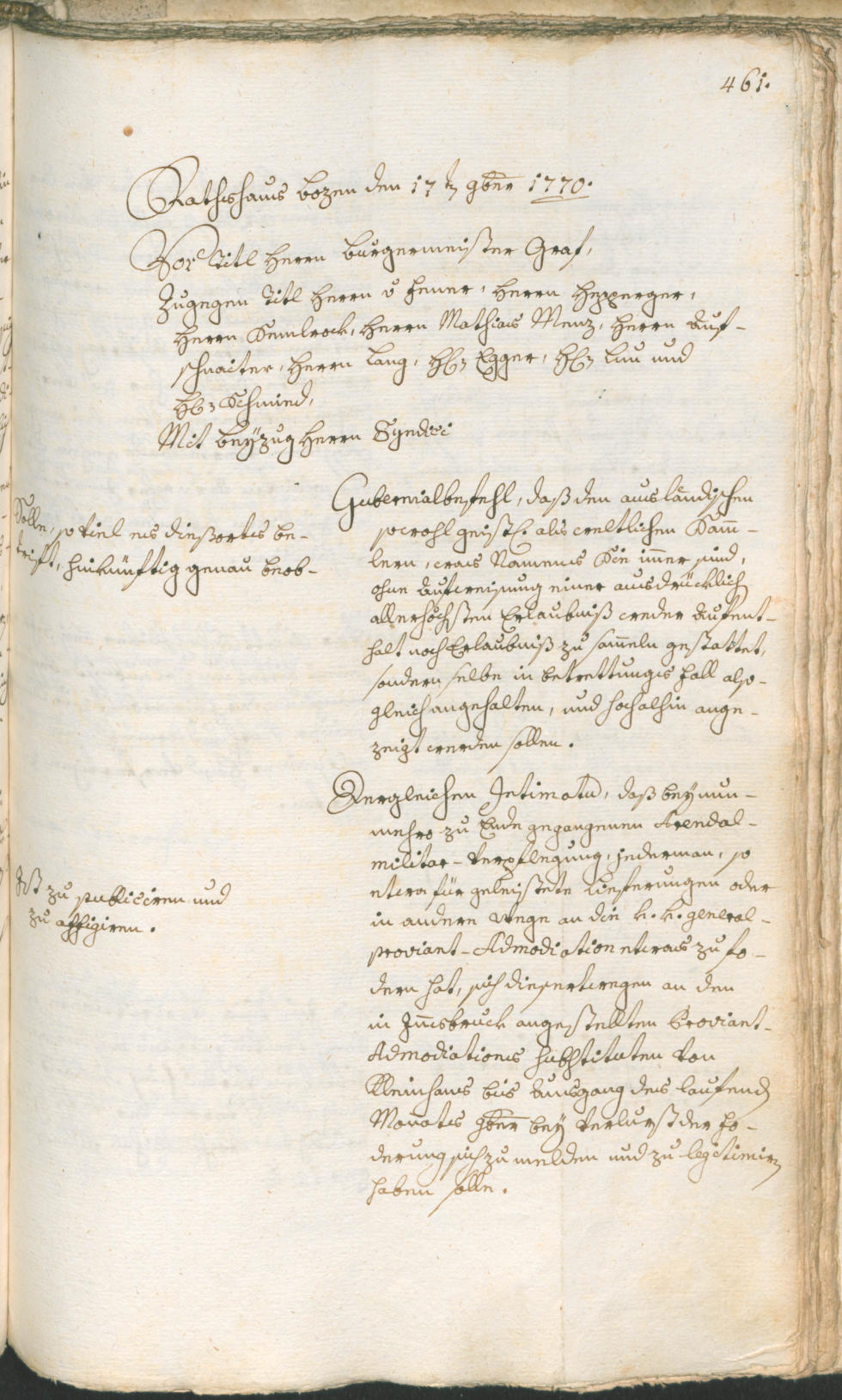Civic Archives of Bozen-Bolzano - BOhisto Ratsprotokoll 1768/71 