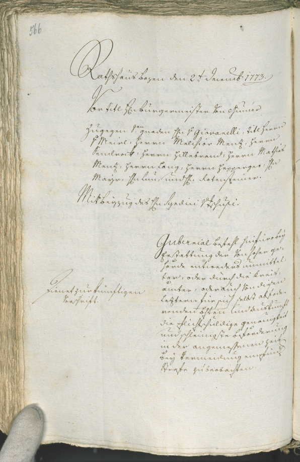 Archivio Storico della Città di Bolzano - BOhisto protocollo consiliare 1771/74 