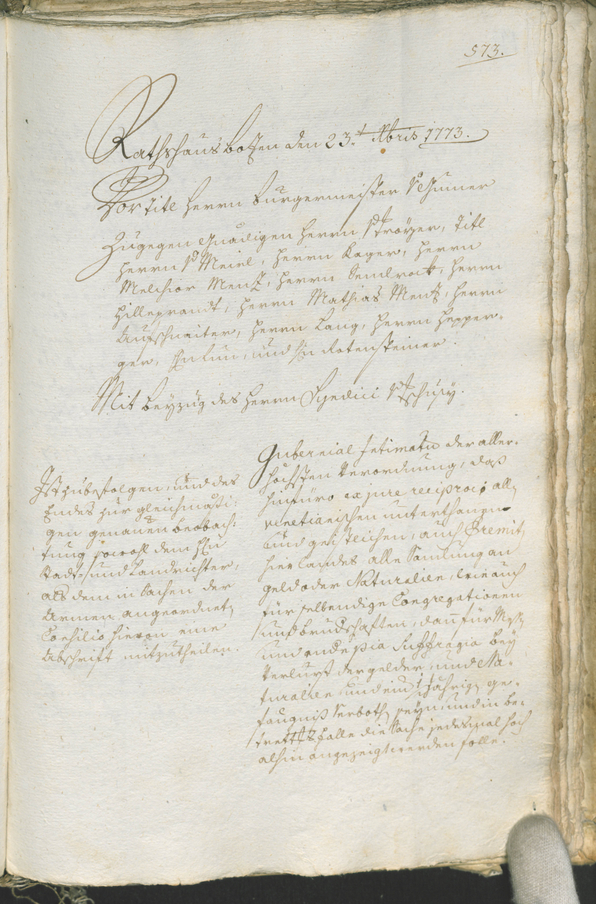 Archivio Storico della Città di Bolzano - BOhisto protocollo consiliare 1771/74 