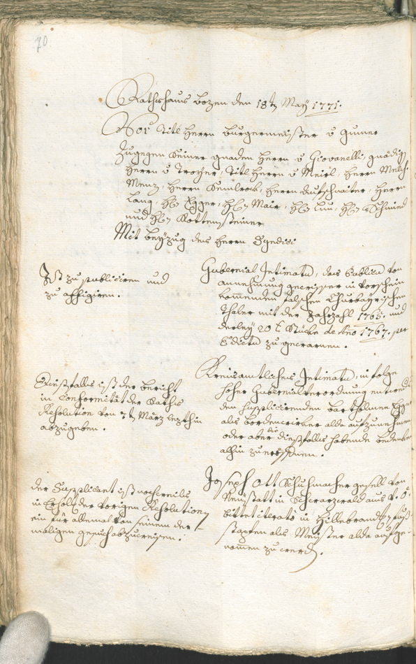 Archivio Storico della Città di Bolzano - BOhisto protocollo consiliare 1771/74 