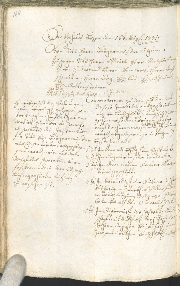 Archivio Storico della Città di Bolzano - BOhisto protocollo consiliare 1771/74 