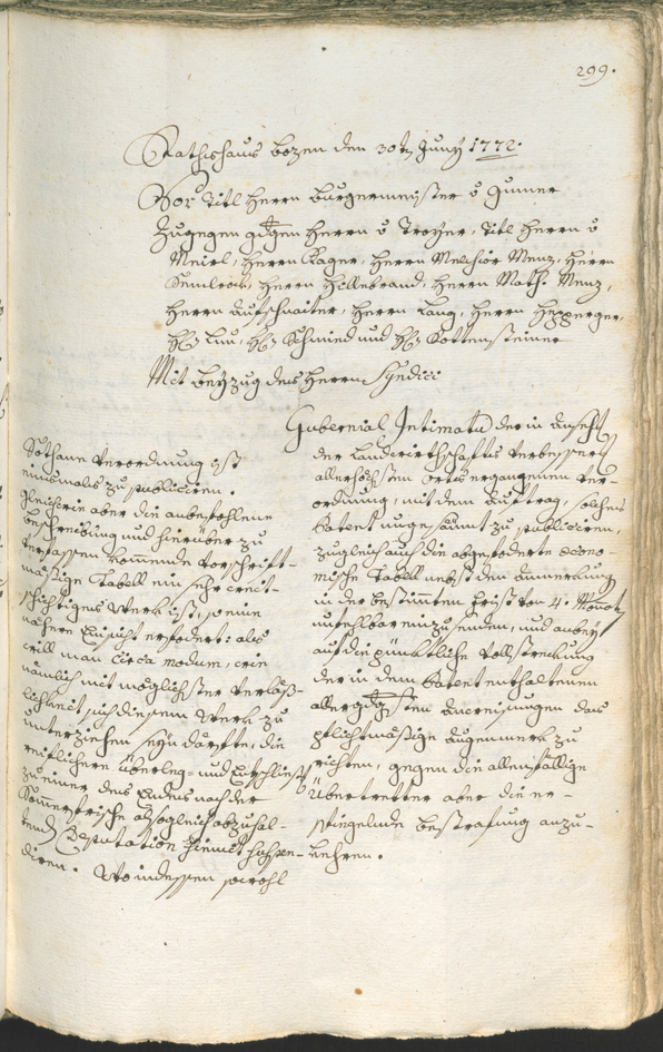 Civic Archives of Bozen-Bolzano - BOhisto Ratsprotokoll 1771/74 