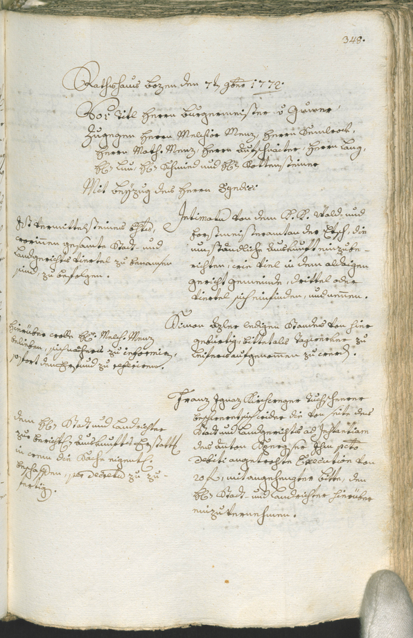 Archivio Storico della Città di Bolzano - BOhisto protocollo consiliare 1771/74 