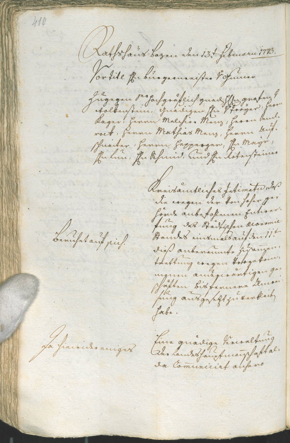 Civic Archives of Bozen-Bolzano - BOhisto Ratsprotokoll 1771/74 