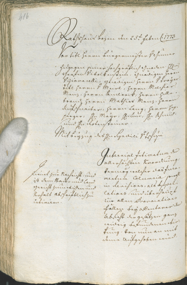 Archivio Storico della Città di Bolzano - BOhisto protocollo consiliare 1771/74 