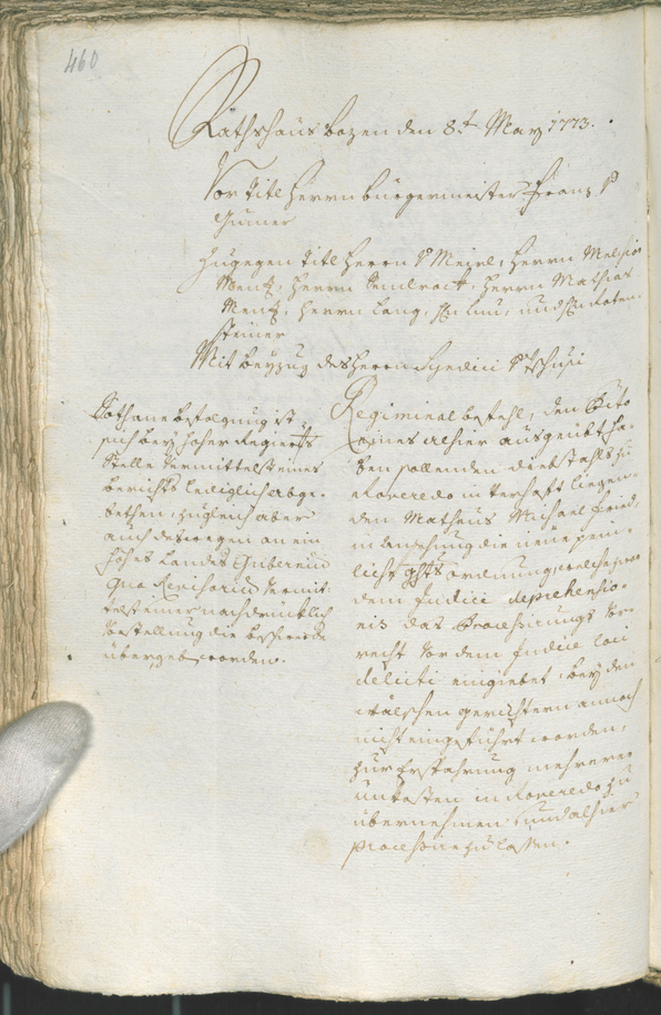 Archivio Storico della Città di Bolzano - BOhisto protocollo consiliare 1771/74 