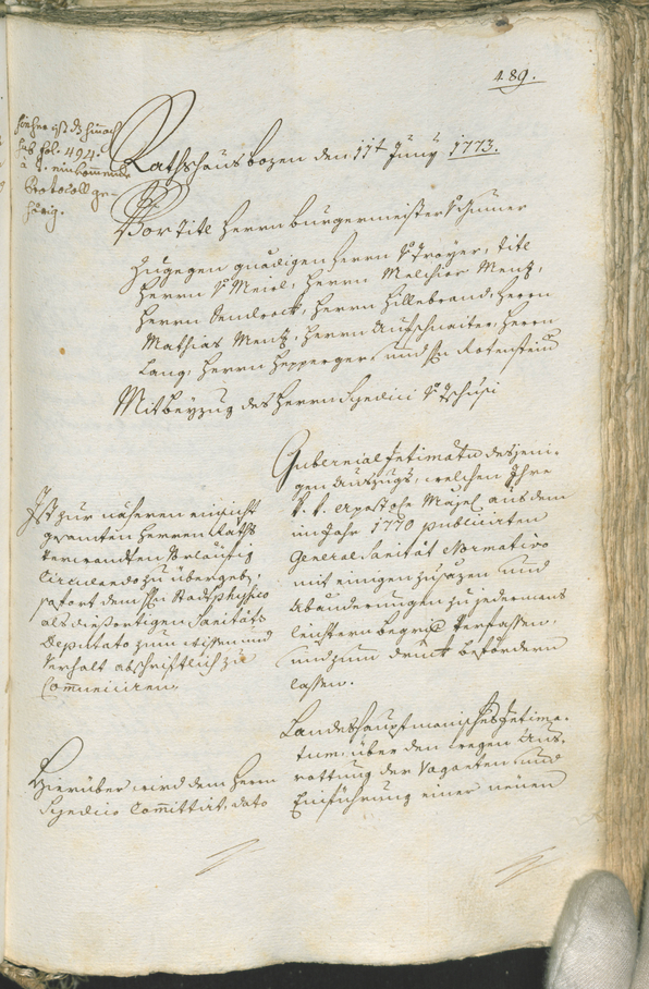 Civic Archives of Bozen-Bolzano - BOhisto Ratsprotokoll 1771/74 