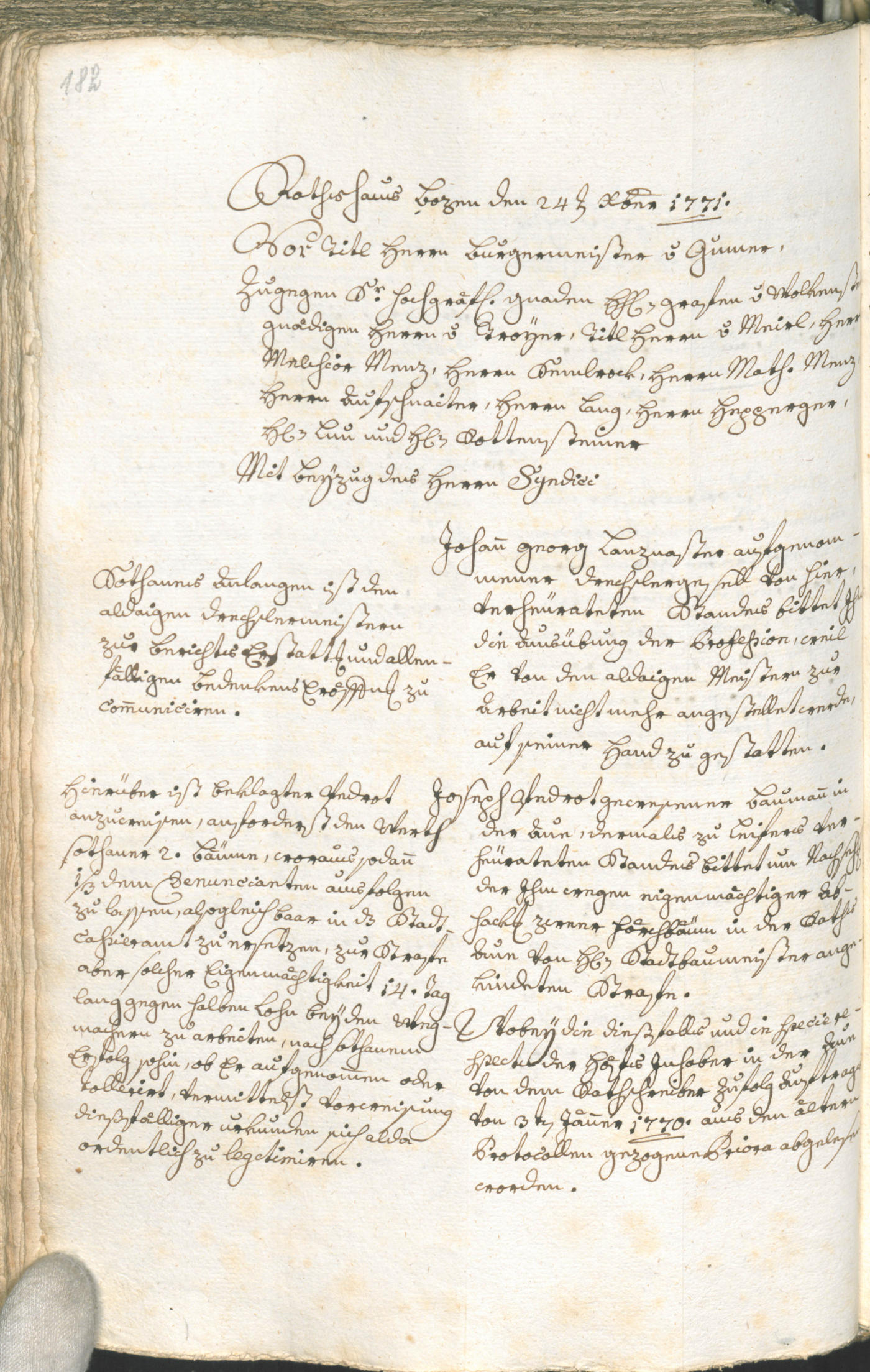 Civic Archives of Bozen-Bolzano - BOhisto Ratsprotokoll 1771/74 