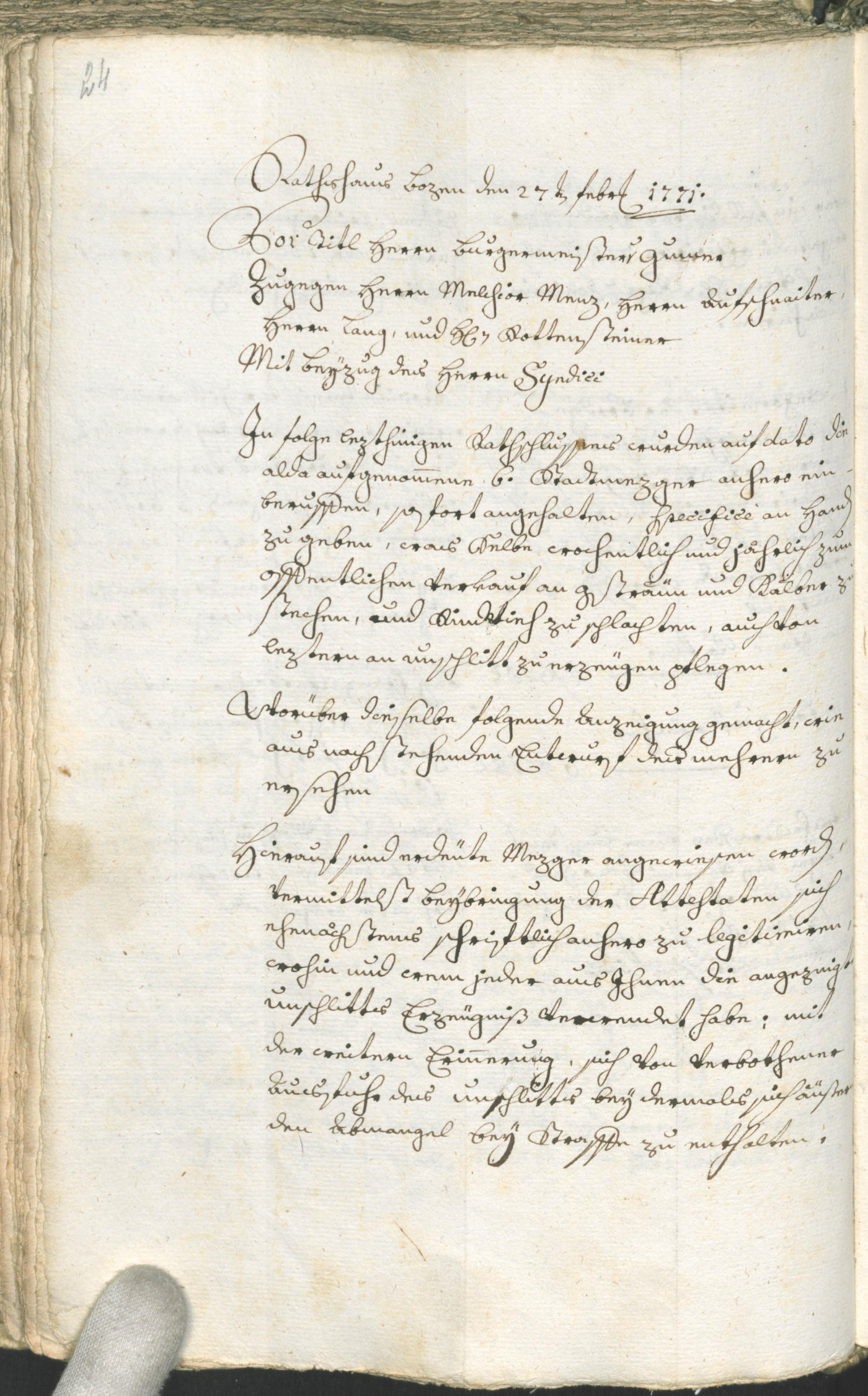 Civic Archives of Bozen-Bolzano - BOhisto Ratsprotokoll 1771/74 