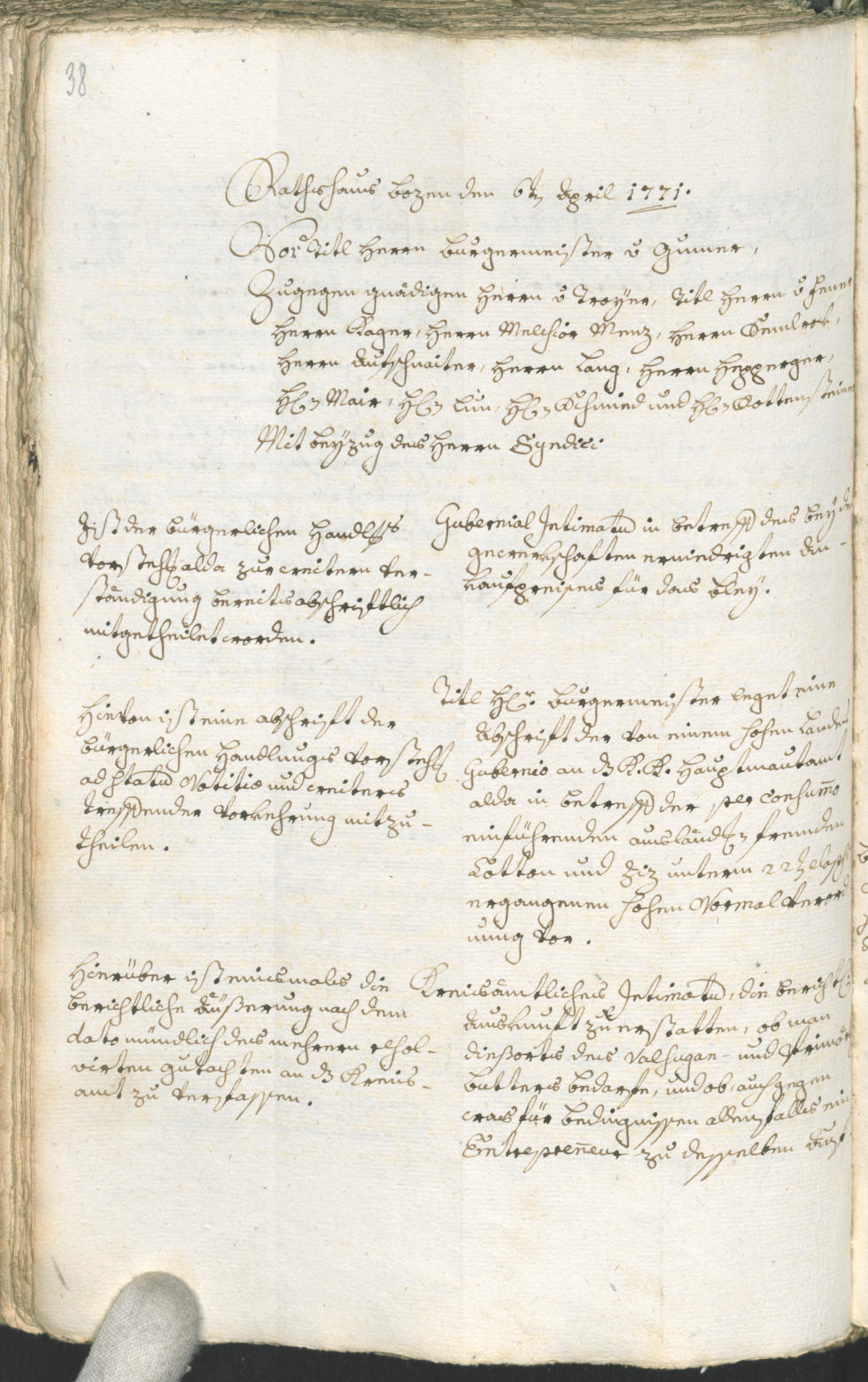 Civic Archives of Bozen-Bolzano - BOhisto Ratsprotokoll 1771/74 
